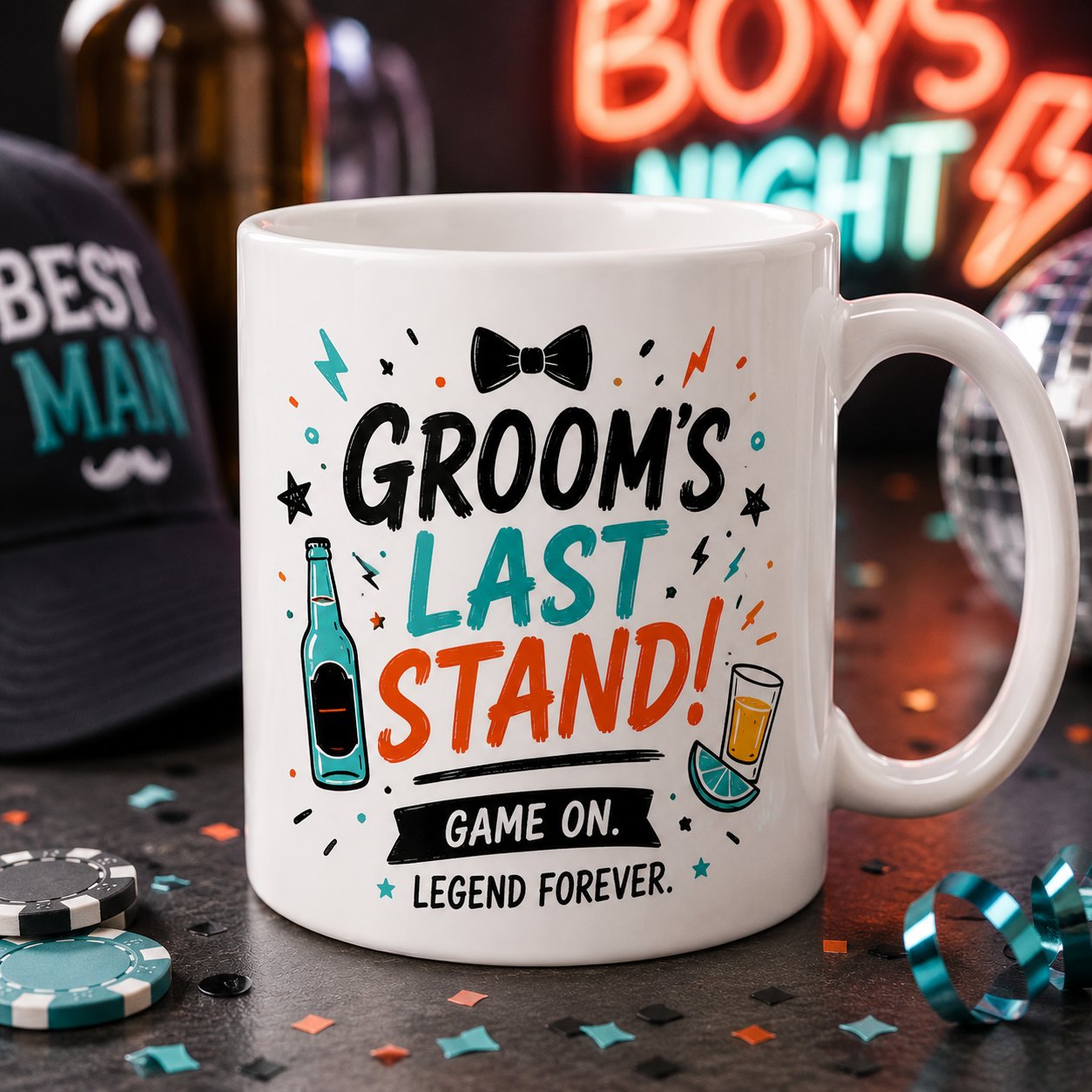 Personalised bucks and hens mugs — full-colour sublimation, Gold Coast